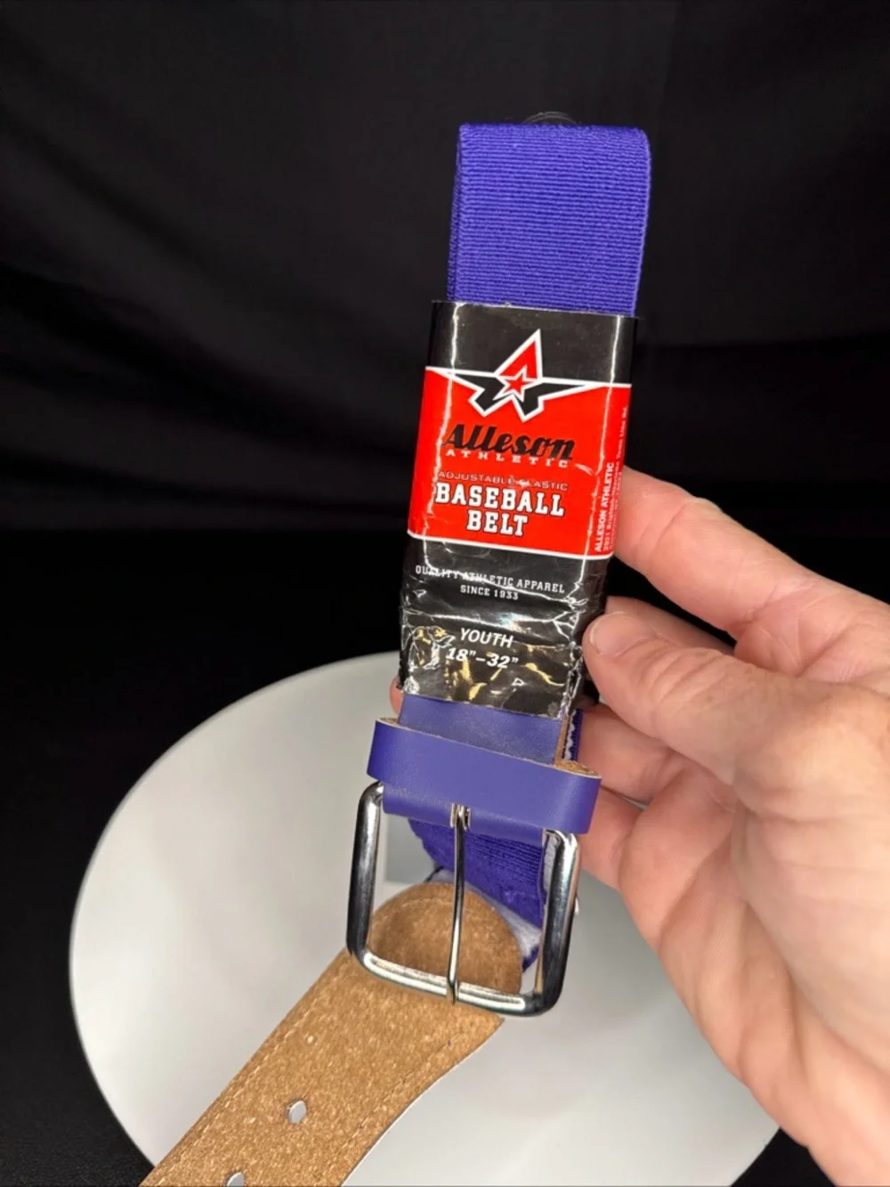 Alleson Youth Baseball Belt - Purple 18-32